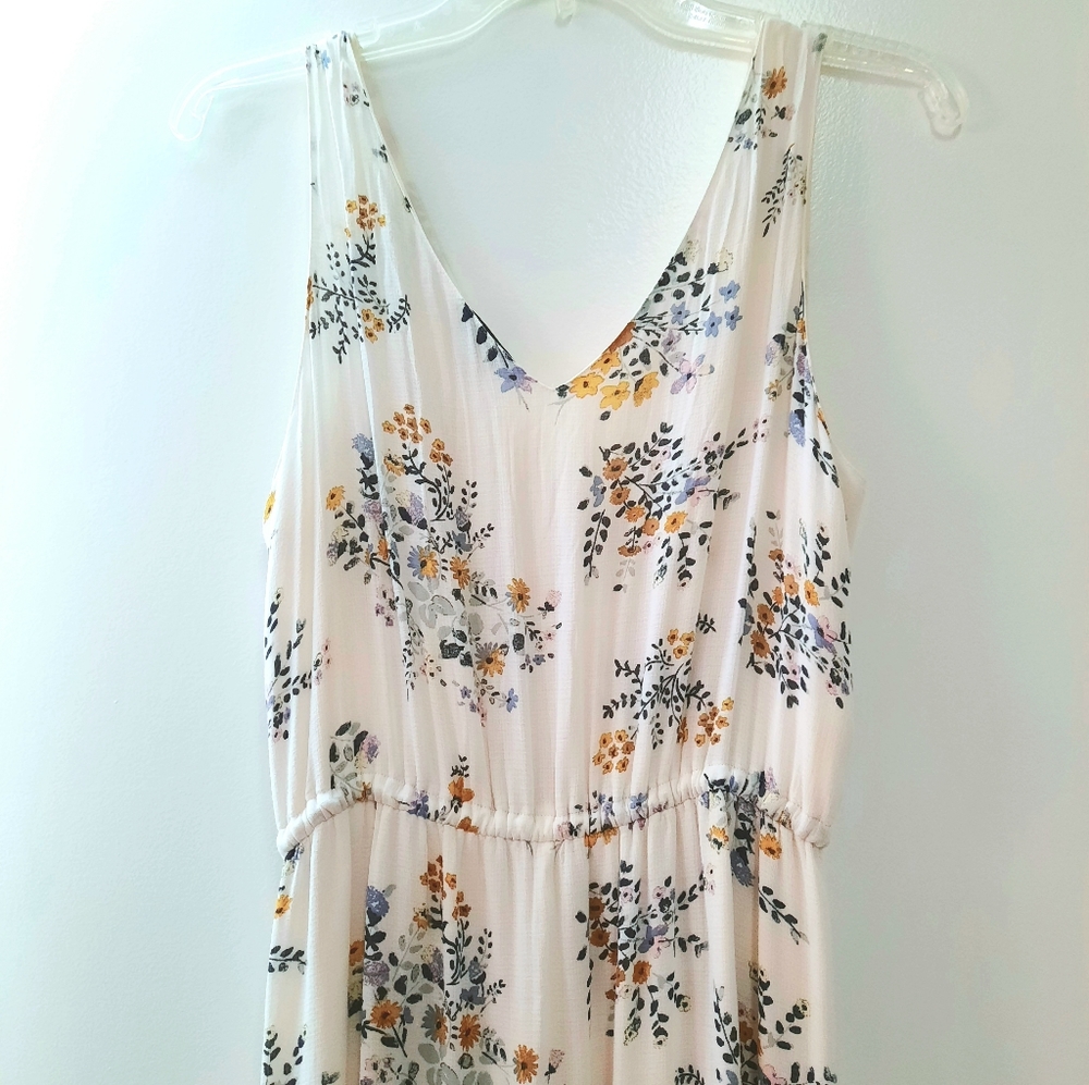Lucky Brand White Floral Maxi Dress Size M